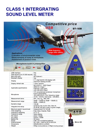 ST-109CLASS 1 INTERGRATING SOUND LEVEL METER