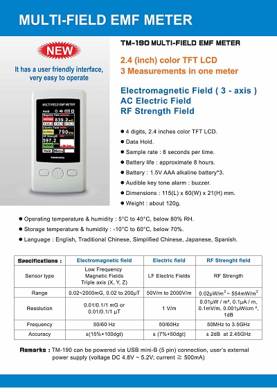 TM-190MULTI-FIELD EMF METER