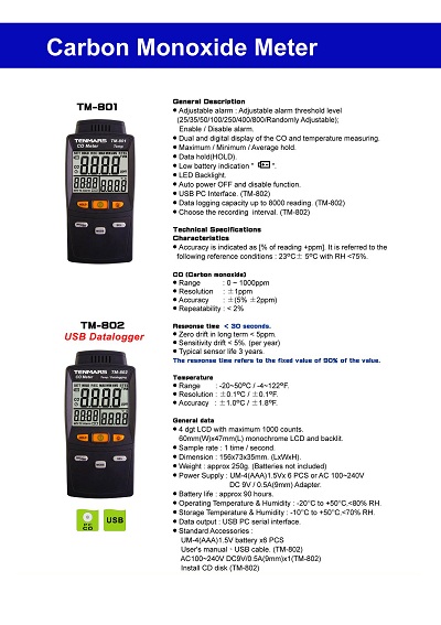 TM-801-802Carbon Monoxide Meter